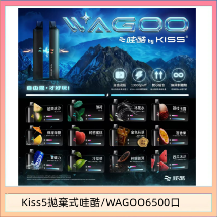 WAGOO哇酷Kiss5 6500口拋棄式 | 自由混搭雙口味 | 雙芯組合